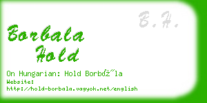 borbala hold business card